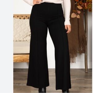 High-Rise Black Wide Leg Pants for Women